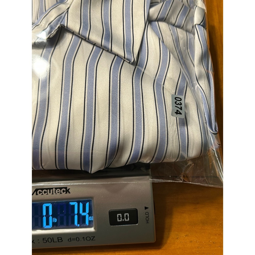 Zara Old Money Nautical Blue White Striped Satin Oversized Button Down Top - Picture 13 of 13